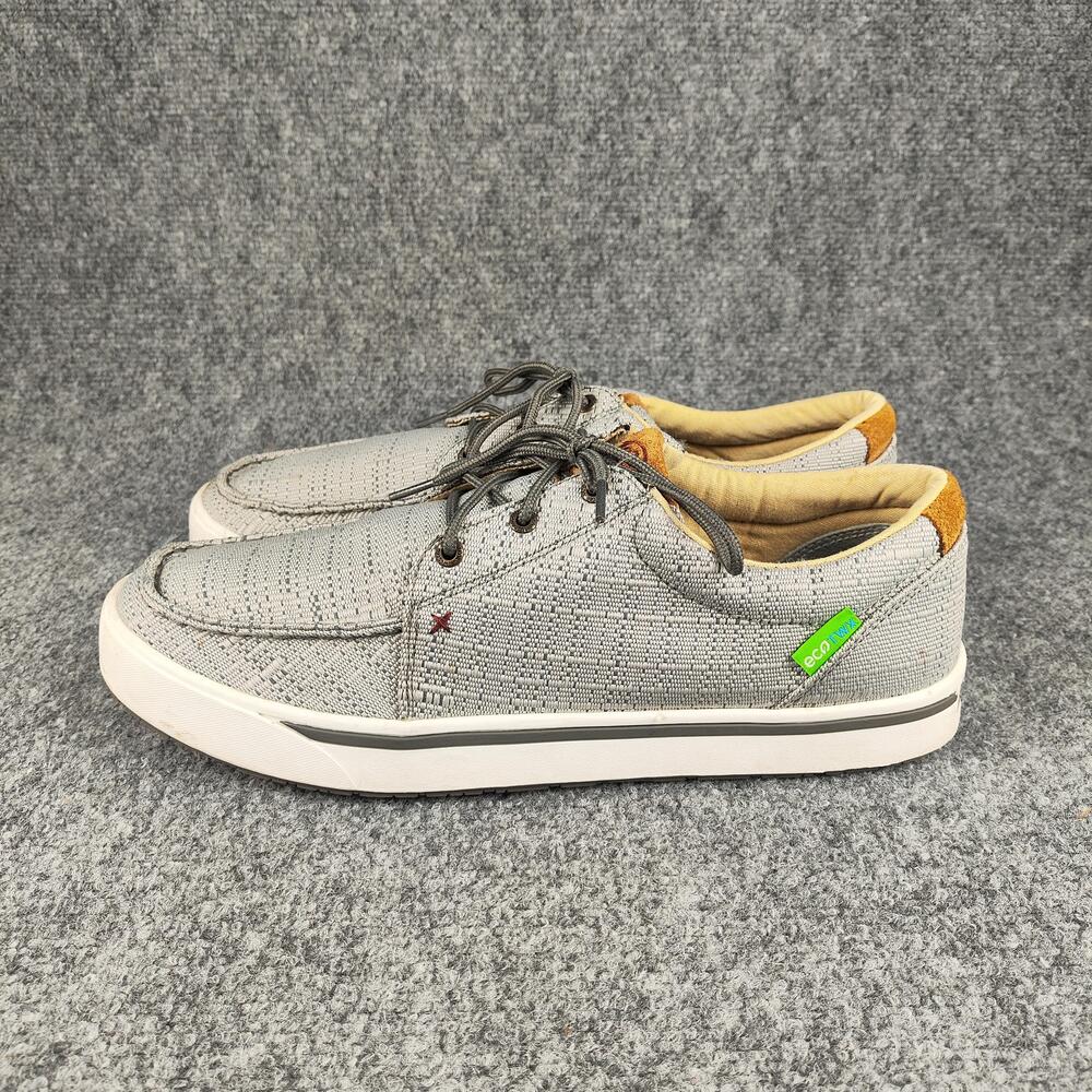 Twisted X Hooey Shoes Mens Size 13 Gray Woven Low Top Boat Sneakers Casual